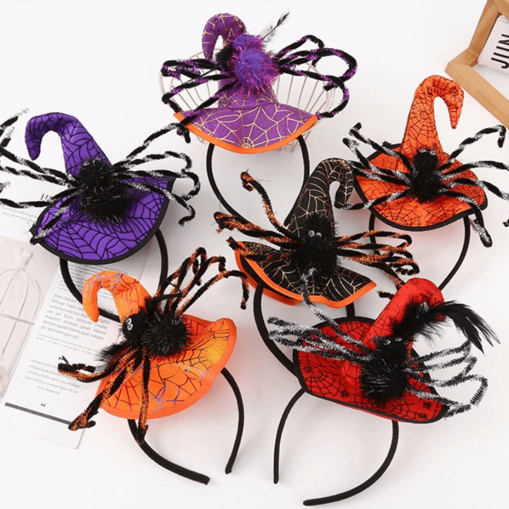 Spider Halloween Witch Hat Hea - Party Hat Cone ulasan dan harga