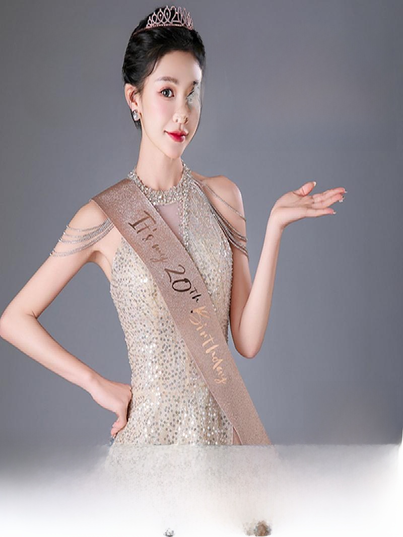 Champagne Gold Sparkle Crown S - Birthday Sash Glitter ulasan dan harga