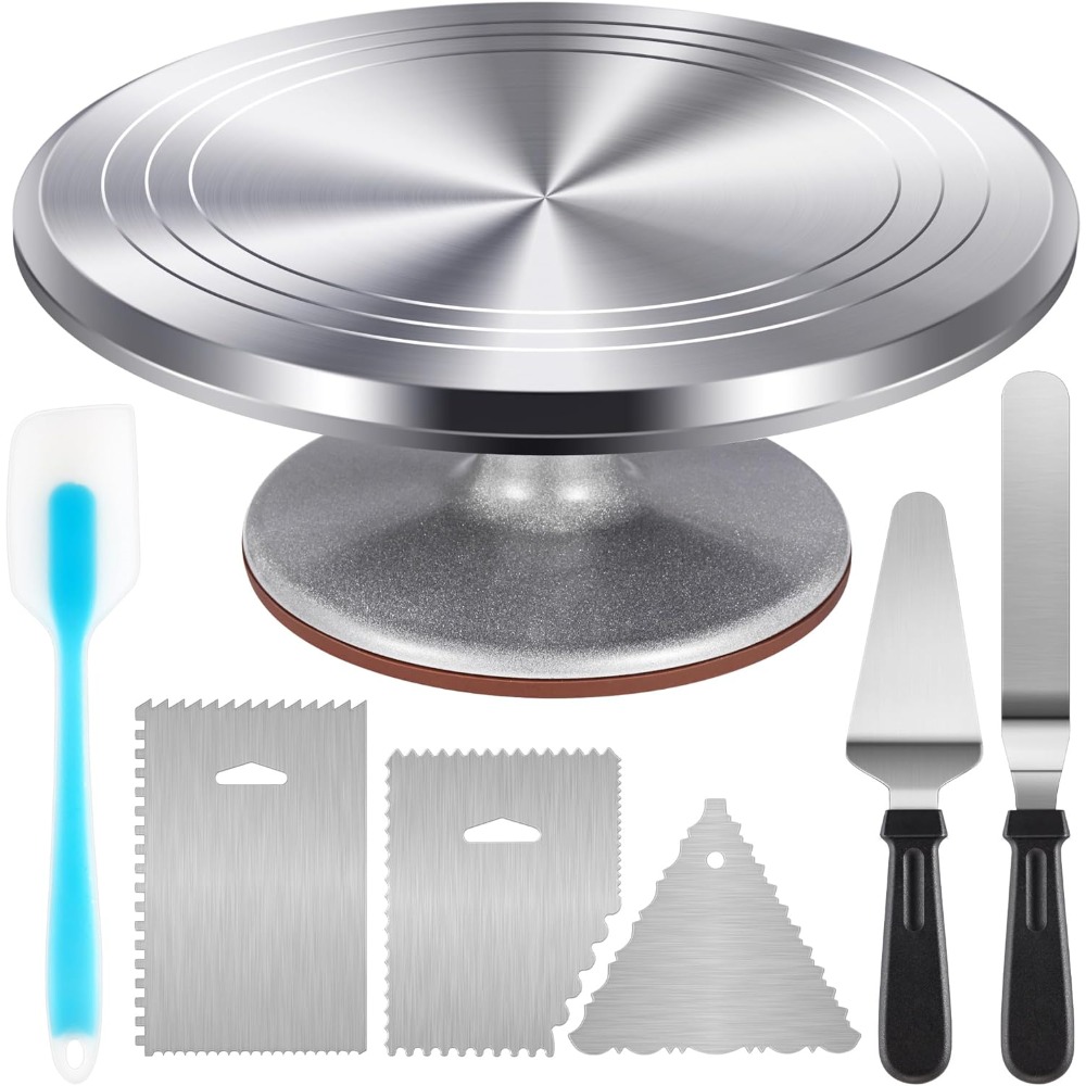 Aluminium Cake Turntable Set w - Cupcake Stand Tier ulasan dan harga