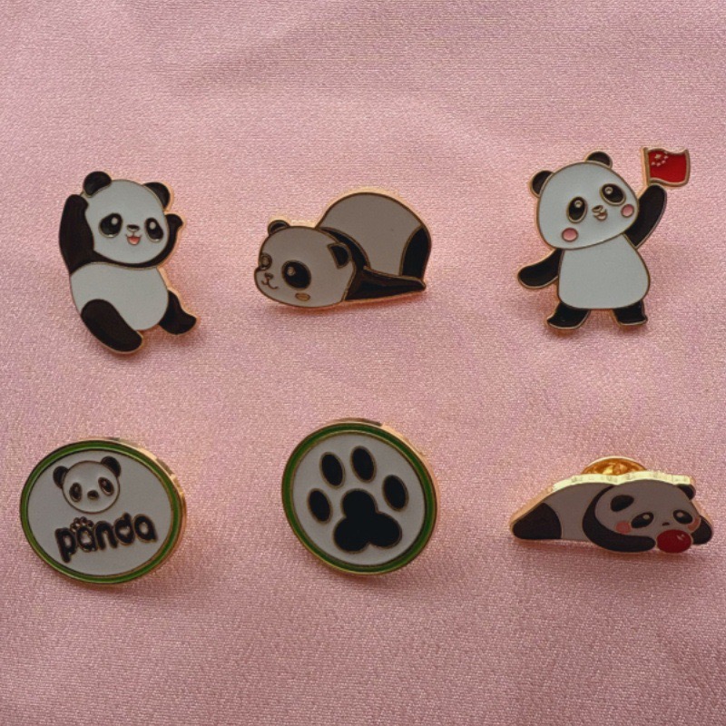 6pcs Cartoon China Panda Badge - Supply Event ulasan dan harga