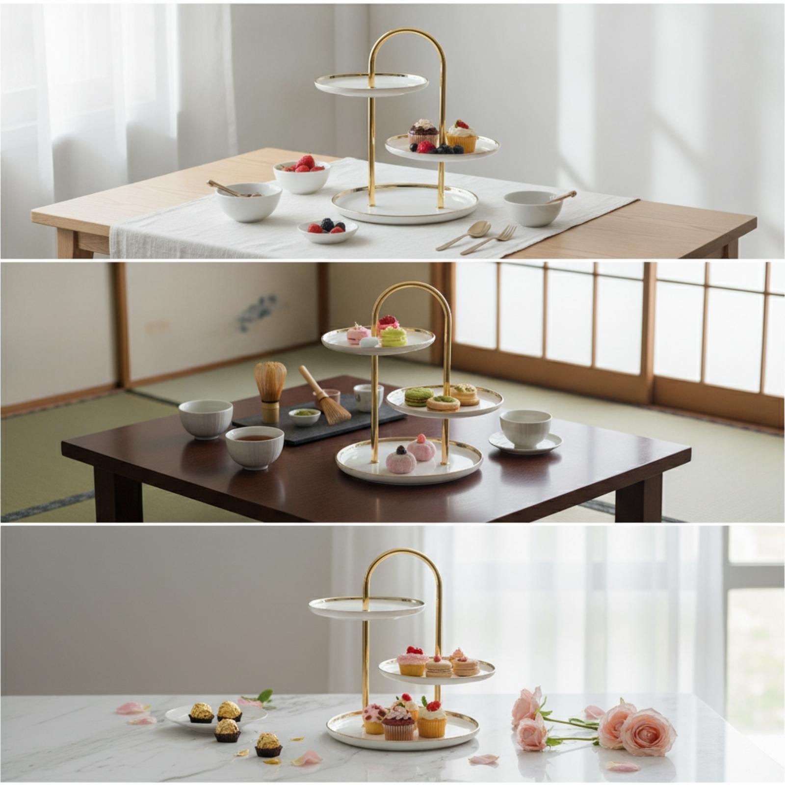 Tier Stand with Handle Ceramic - Cupcake Stand Tier ulasan dan harga