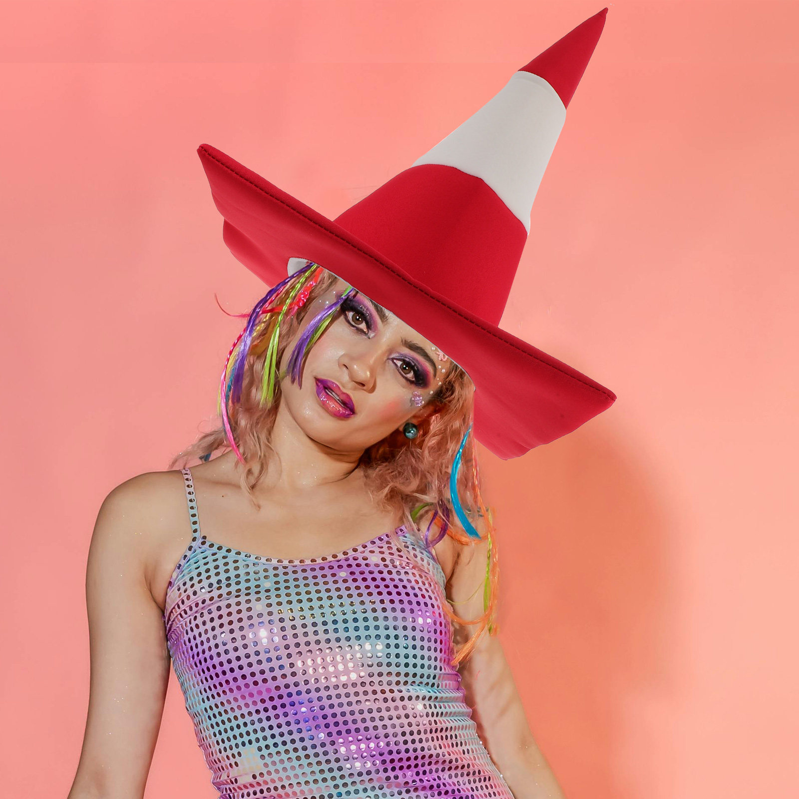 Traffic Cone Hat Red White Nov - Party Hat Cone ulasan dan harga