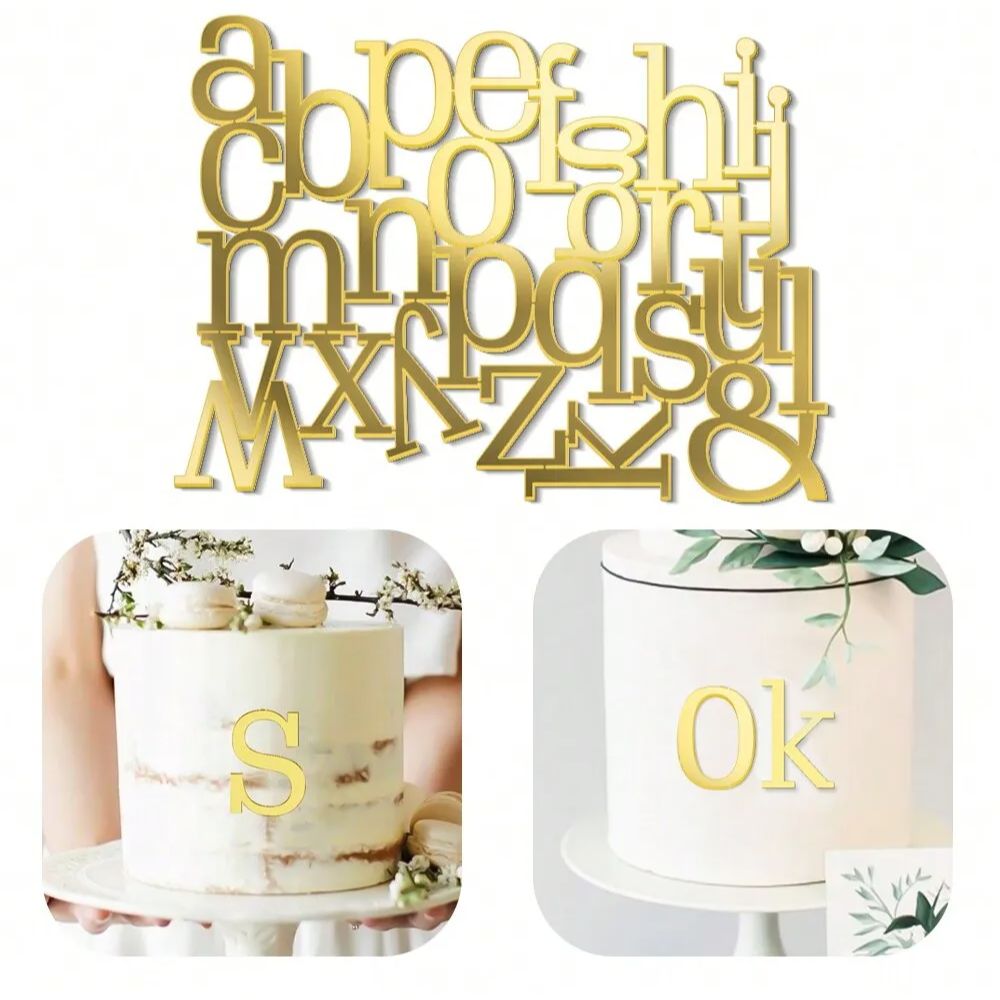 1set Golden Mirror Acrylic A-Z - Event Z ulasan dan harga
