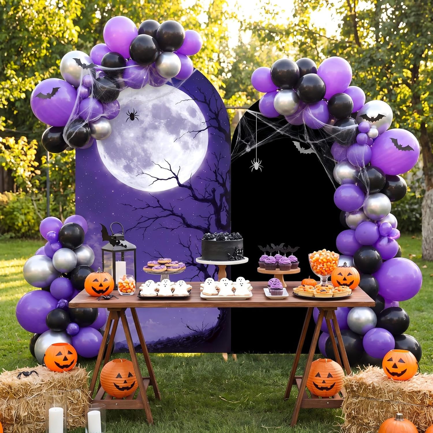 Custom 2-sided Halloween Holid - Dessert Table Backdrop ulasan dan harga