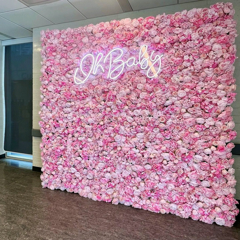 Purple Pink Aritificial Flower - Flower Wall Panel ulasan dan harga