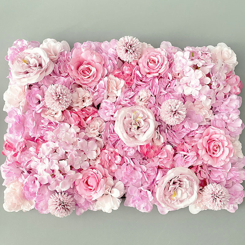 Purple Pink Aritificial Flower - Flower Wall Panel ulasan dan harga
