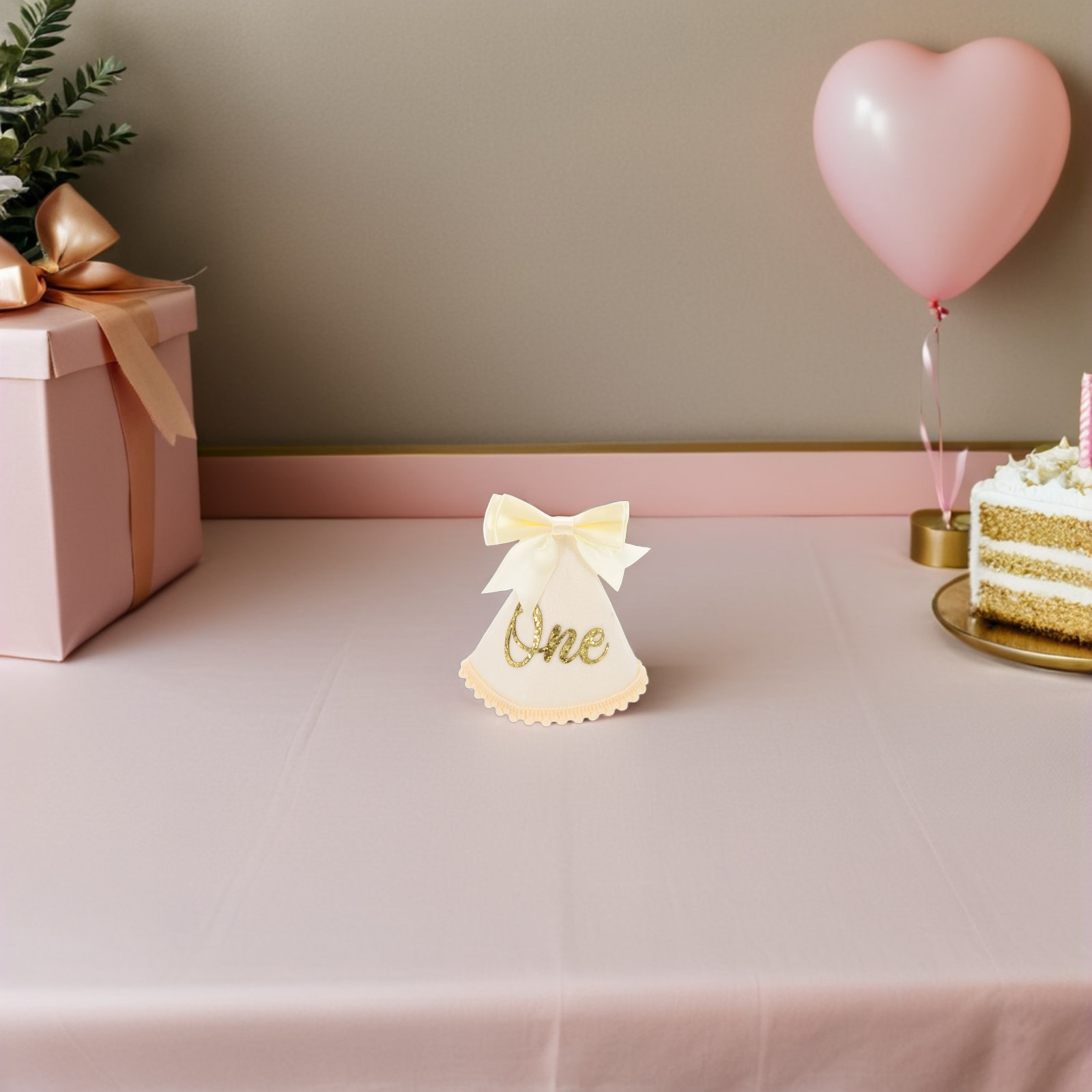 Birthday Hat Felt Bow 1St Birt - Party Hat Cone ulasan dan harga