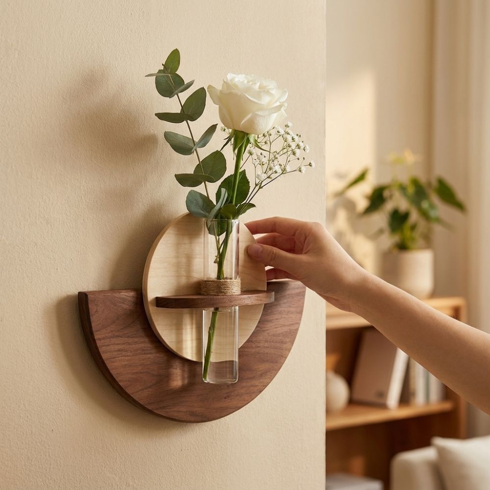 Oval Wood Wall Mount Flower Sh - Flower Wall Panel ulasan dan harga