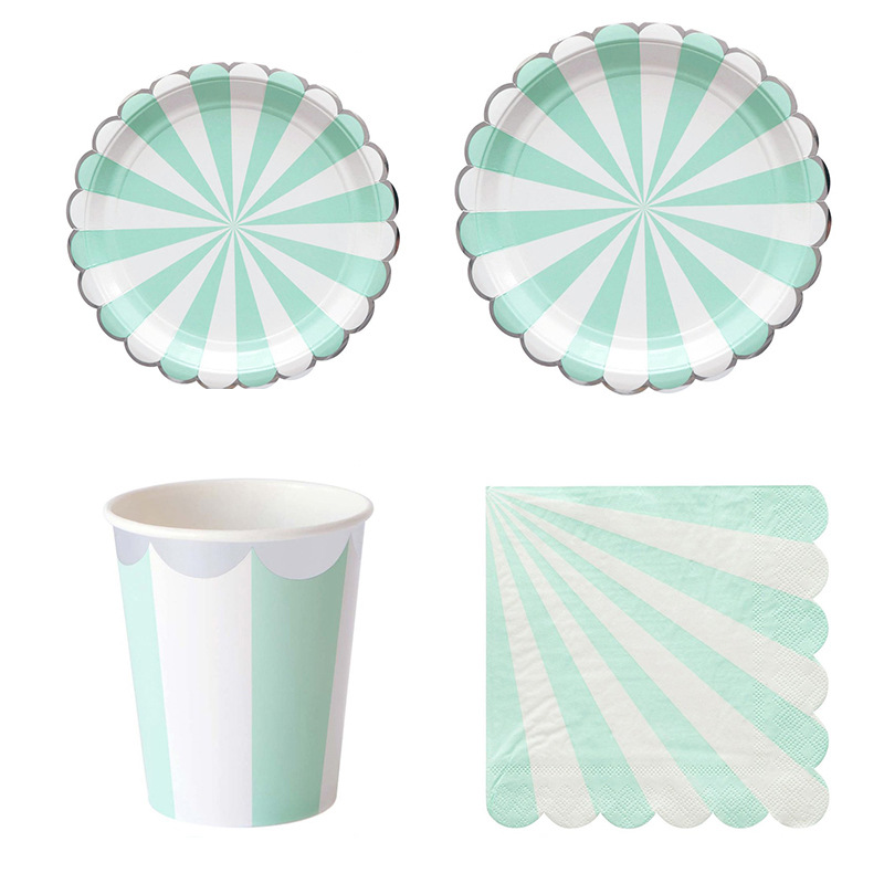 Striped Disposable Tableware P - Paper Straw Color ulasan dan harga