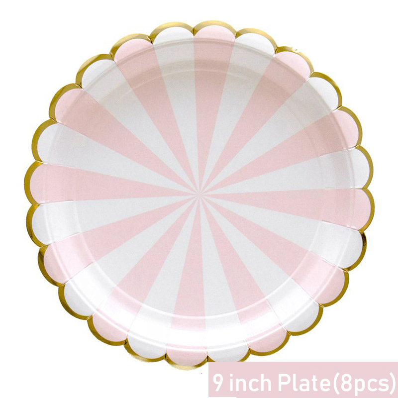 Striped Disposable Tableware P - Paper Straw Color ulasan dan harga