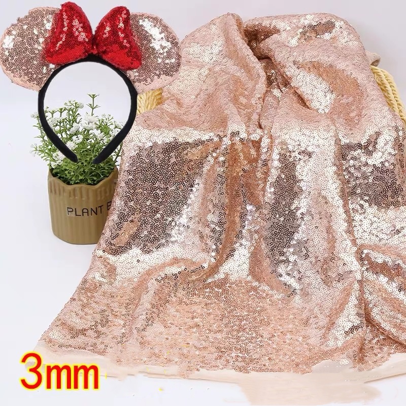 3mm Full Small Sequin Fabric F - Glitter Tablecloth ulasan dan harga