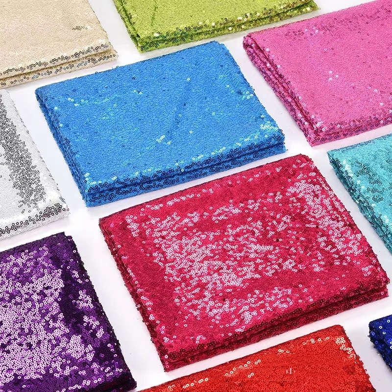 3mm Full Small Sequin Fabric F - Glitter Tablecloth ulasan dan harga